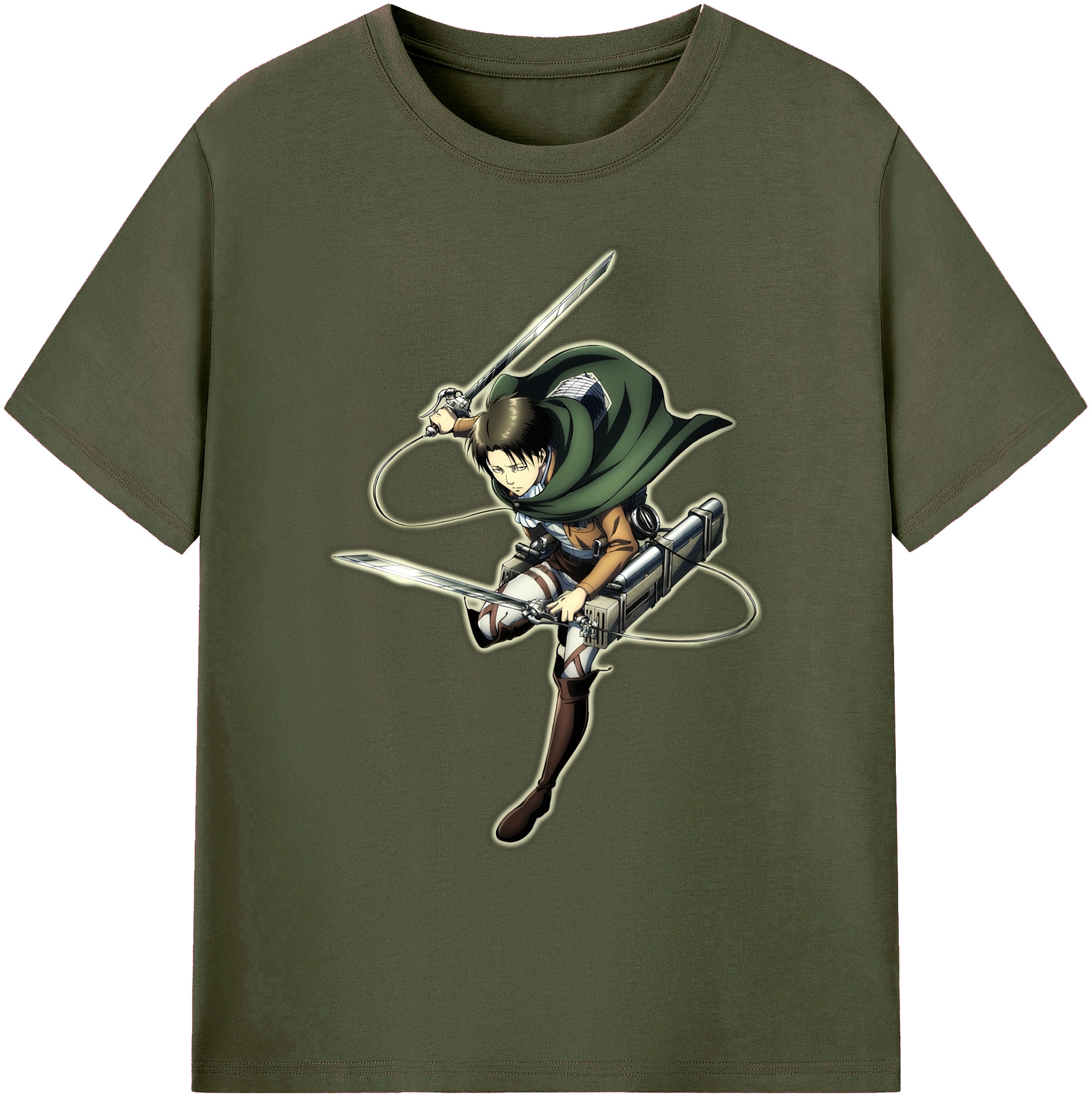 （画像用） 進撃の巨人 リヴァイ·アッカーマン Attack on Titan Levi Ackerman 綿100％ メンズ半袖Tシャツ｜肌触りやわらか＆通気性